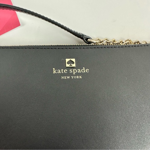 Kate Spade Black Leather Crossbody Purse with chain strap - Picture 5 of 9